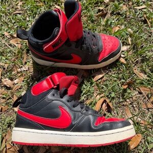 Nike Kids Black and Red High-Top Sneakers